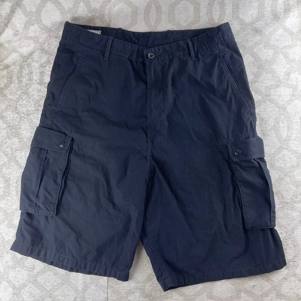 Levi Strauss Mens 36 Navy Blue Cargo Shorts Cotton Blend Utility Summer Outdoor